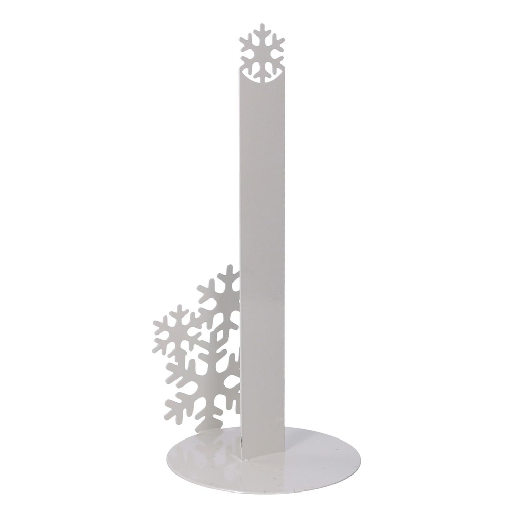 Portascottex metallo fiocco neve biancotondo cm ø15h33