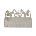 Portatovaglioli metallo farfalla crema quadrato cm16,5x16,5h6