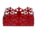 Portatovaglioli metallo fiocco neve rosso quadrato cm16,5x16,5h5