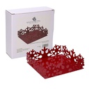 Portatovaglioli metallo fiocco neve rosso quadrato cm16,5x16,5h5