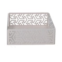 Portatovaglioli metallo frecce bianco quadrato cm16,5x16,5x5,5