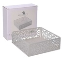 Portatovaglioli metallo frecce bianco quadrato cm16,5x16,5x5,5