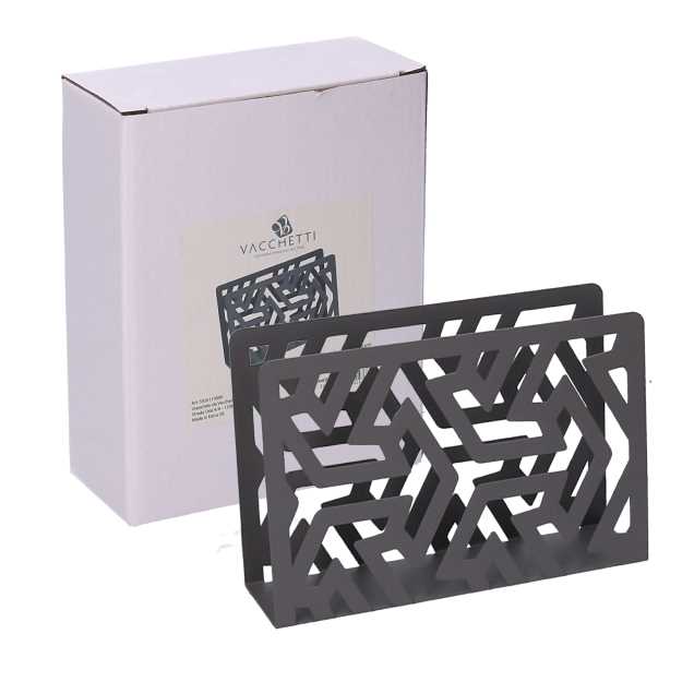 Portatovaglioli metallo frecce grigio rettangolare cm 14