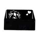 Portatovaglioli metallo gatti nero quadrato cm16,5x16,5h6
