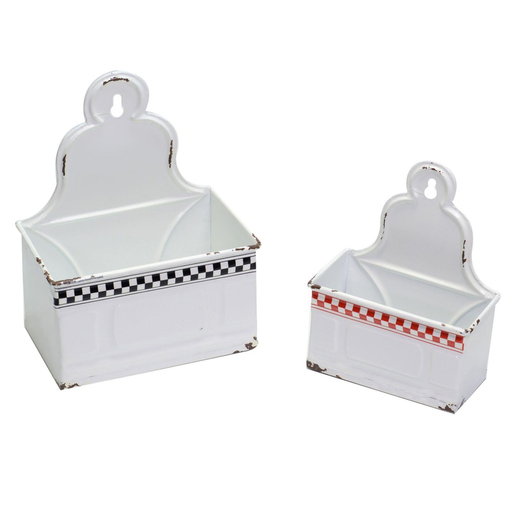 Portatutto metallo 1-2 bianco rosso nero cm 19x12h24