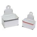 Portatutto metallo 1-2 bianco rosso nero cm 19x12h24