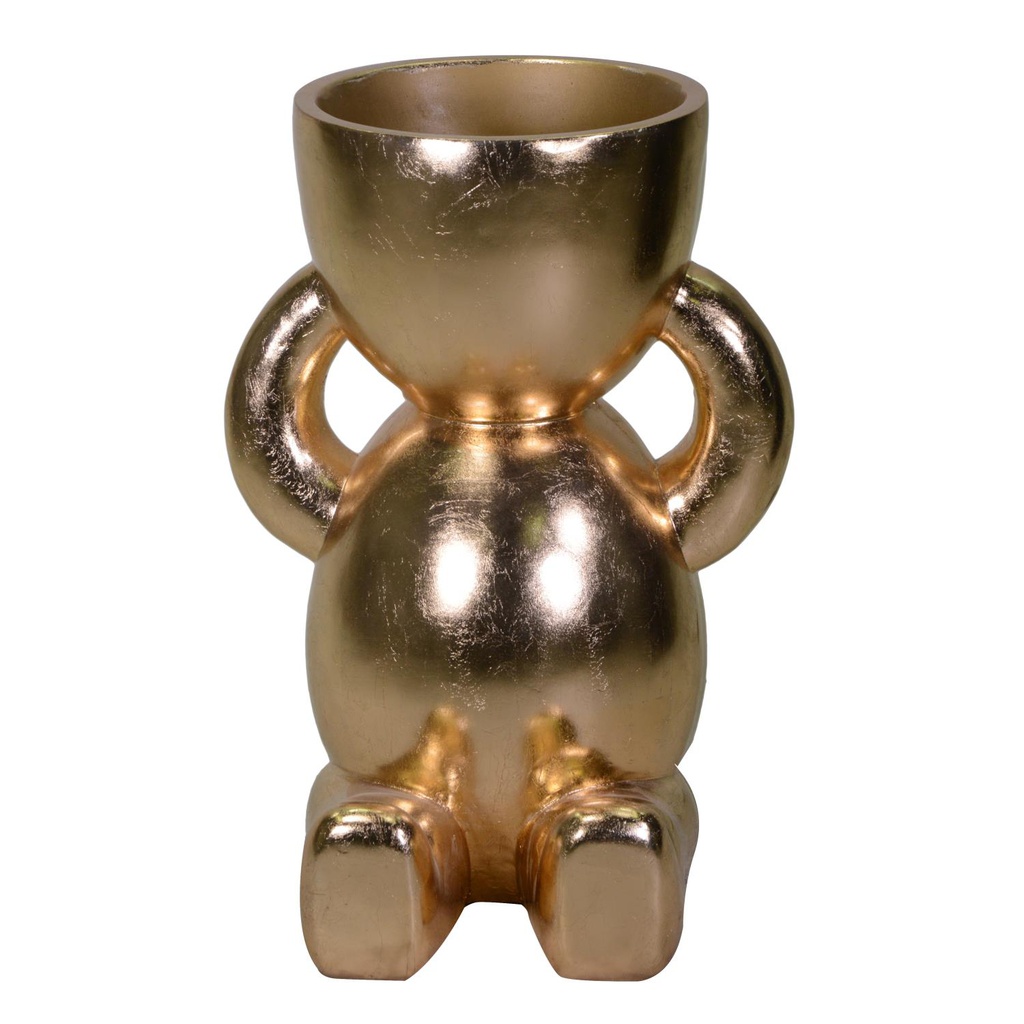 Portavaso resina bambino oro cm49,5x48h69
