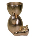 Portavaso resina bambino oro cm49,5x48h69