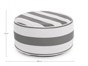 Pouf Righe Gonfiabile Bianco-Grigio