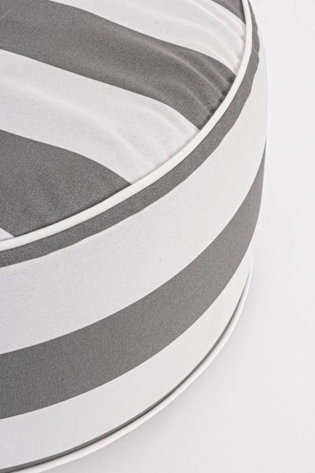 Pouf Righe Gonfiabile Bianco-Grigio