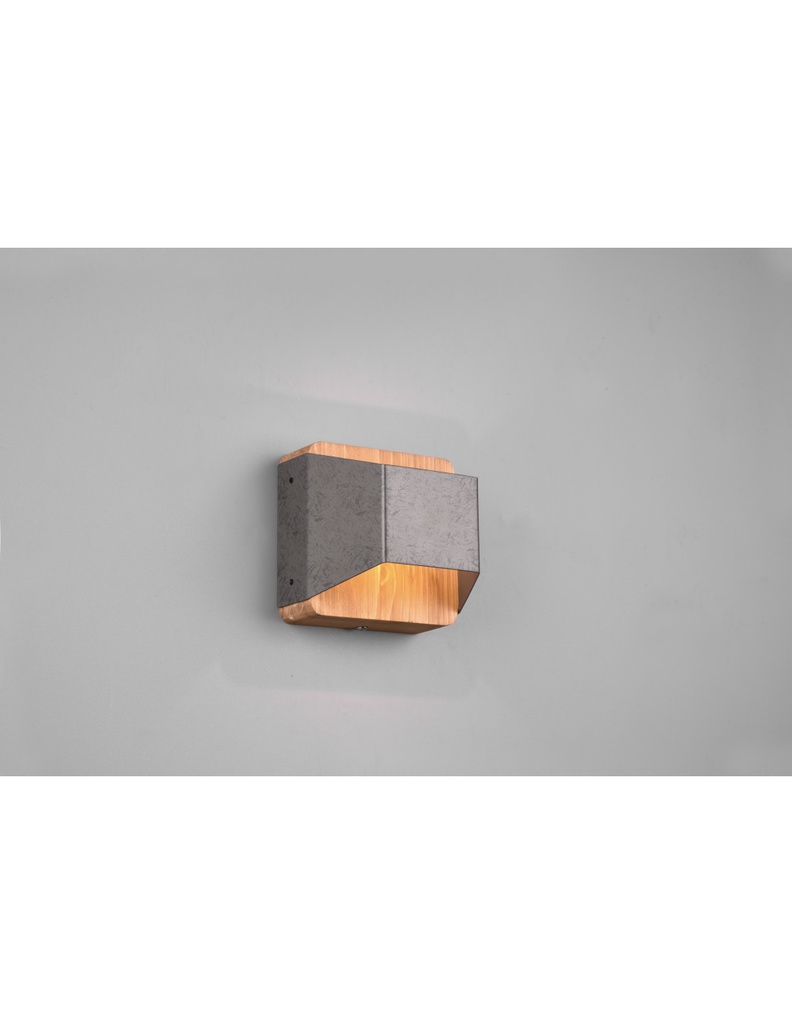 Applique Biemissione Led 4,3w 3000k Arino Legno Nichel Trio Lighting