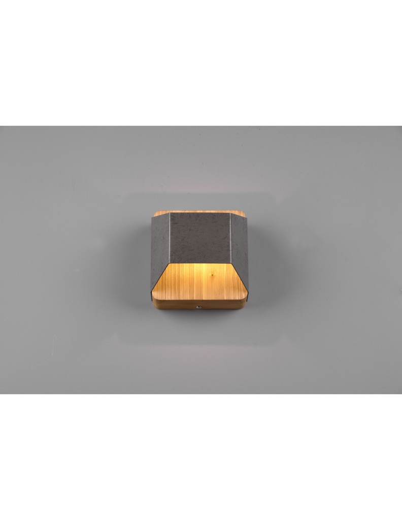 Applique Biemissione Led 4,3w 3000k Arino Legno Nichel Trio Lighting