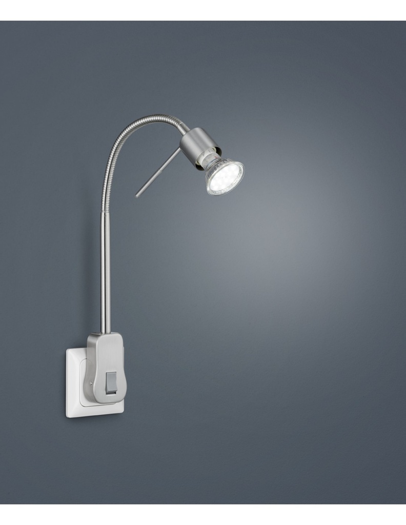Applique Braccio Flessibile con Spot GU10 Orientabile Laon Nichel Trio Lighting
