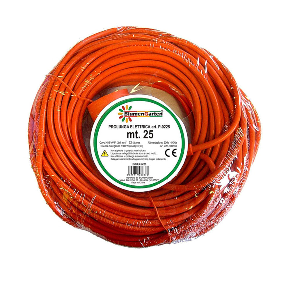 Prolunga elettrica per macchine da giardino esterno 2x1 25MT