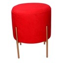 Puff  contenitore tessuto rosso con gambe cm ø40h51