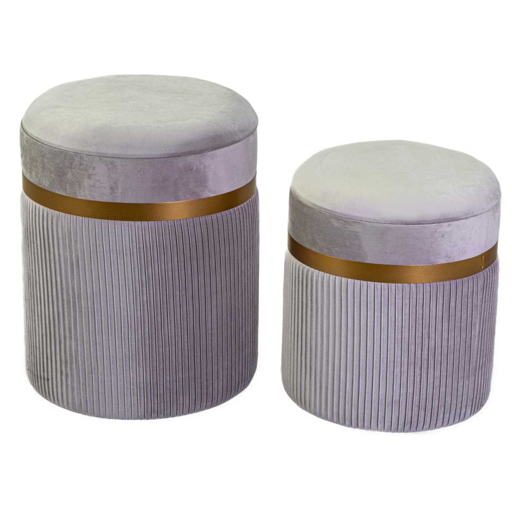 Puff contenitore velluto 1-2 linea altagrigio cm ø39h49