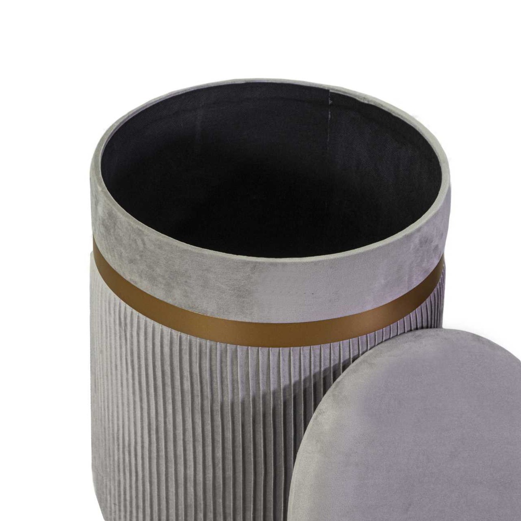 Puff contenitore velluto 1-2 linea altagrigio cm ø39h49