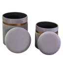 Puff contenitore velluto 1-2 linea altagrigio cm ø39h49