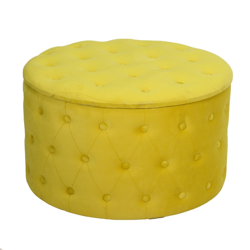Puff velluto 1-2 giallo cm ø70h42