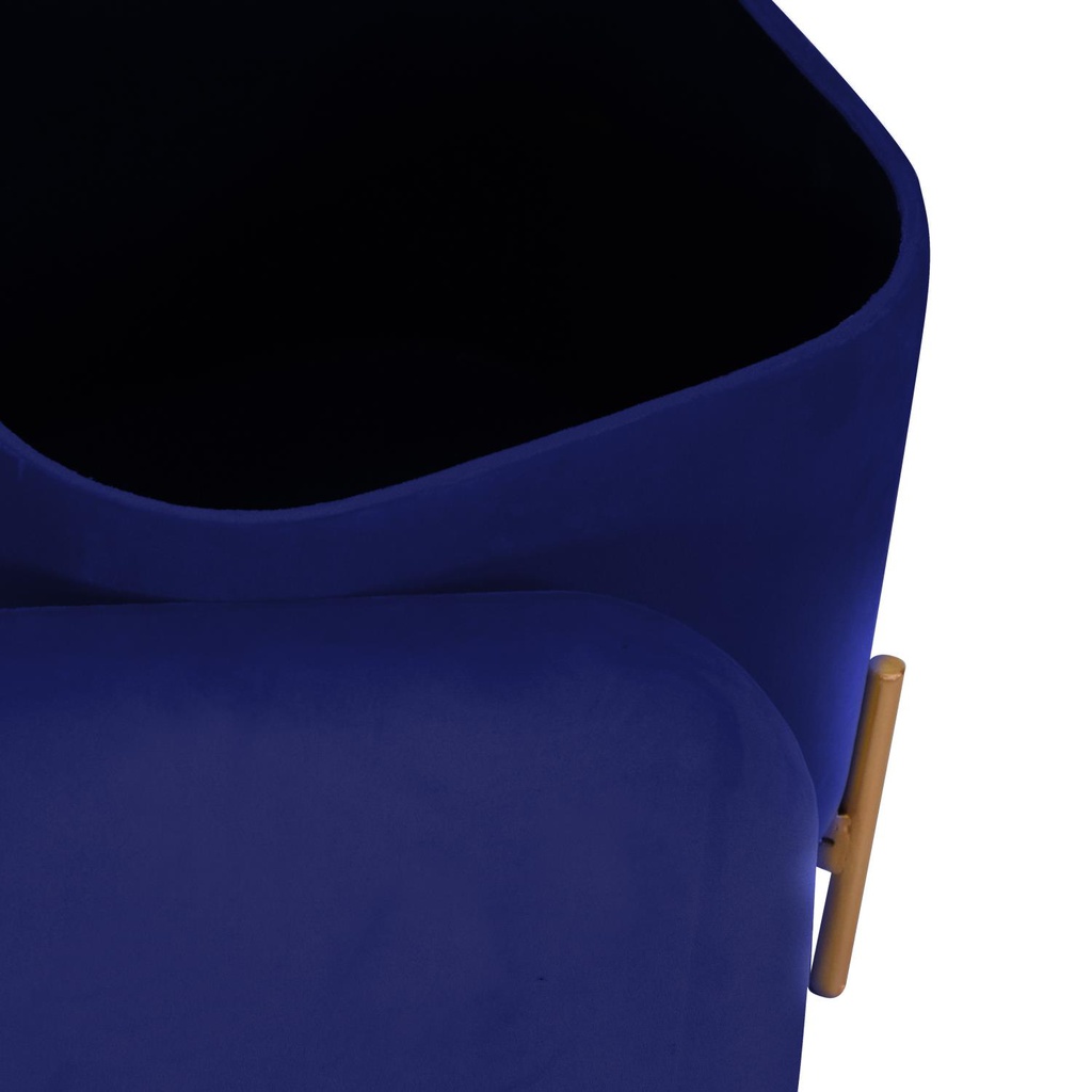 Puff velluto blu cm38x38h45