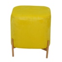 Puff velluto giallo cm38x38h45