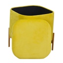 Puff velluto giallo cm38x38h45