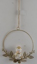 Pupazzo di neve metallo ghirlanda oro cm16x16x3