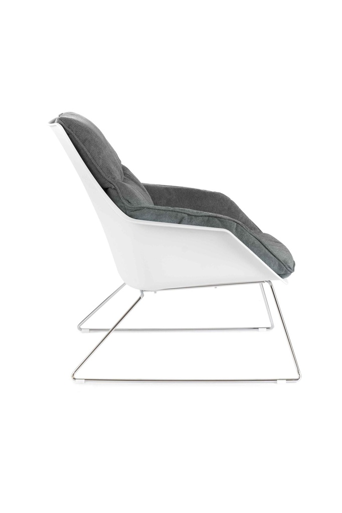 2x Poltrona in polipropilene grigio scuro 85 cm x 74 cm H. 86 cm