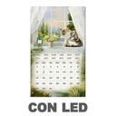Quadro led con calendario bianco rettangolare cm 30x50x1