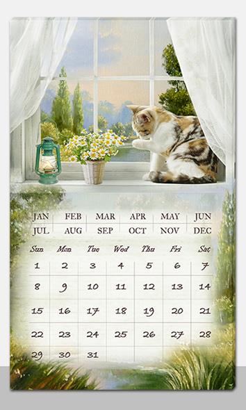Quadro led con calendario bianco rettangolare cm 30x50x1