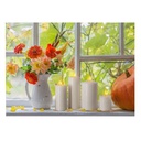 Quadro led fiori bianco rettangolare cm 40x30x1