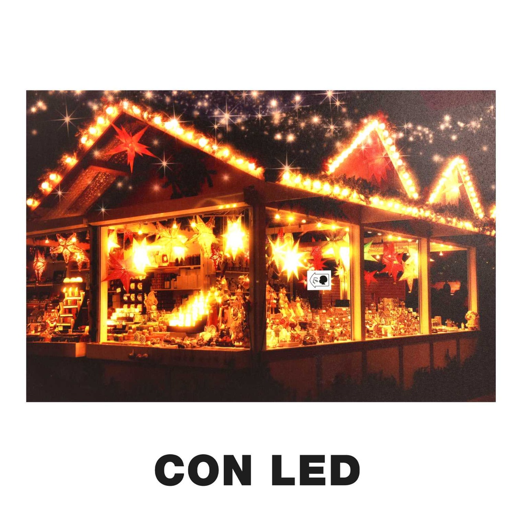 Quadro led legno multicolor rettangolare cm60x40h1,8