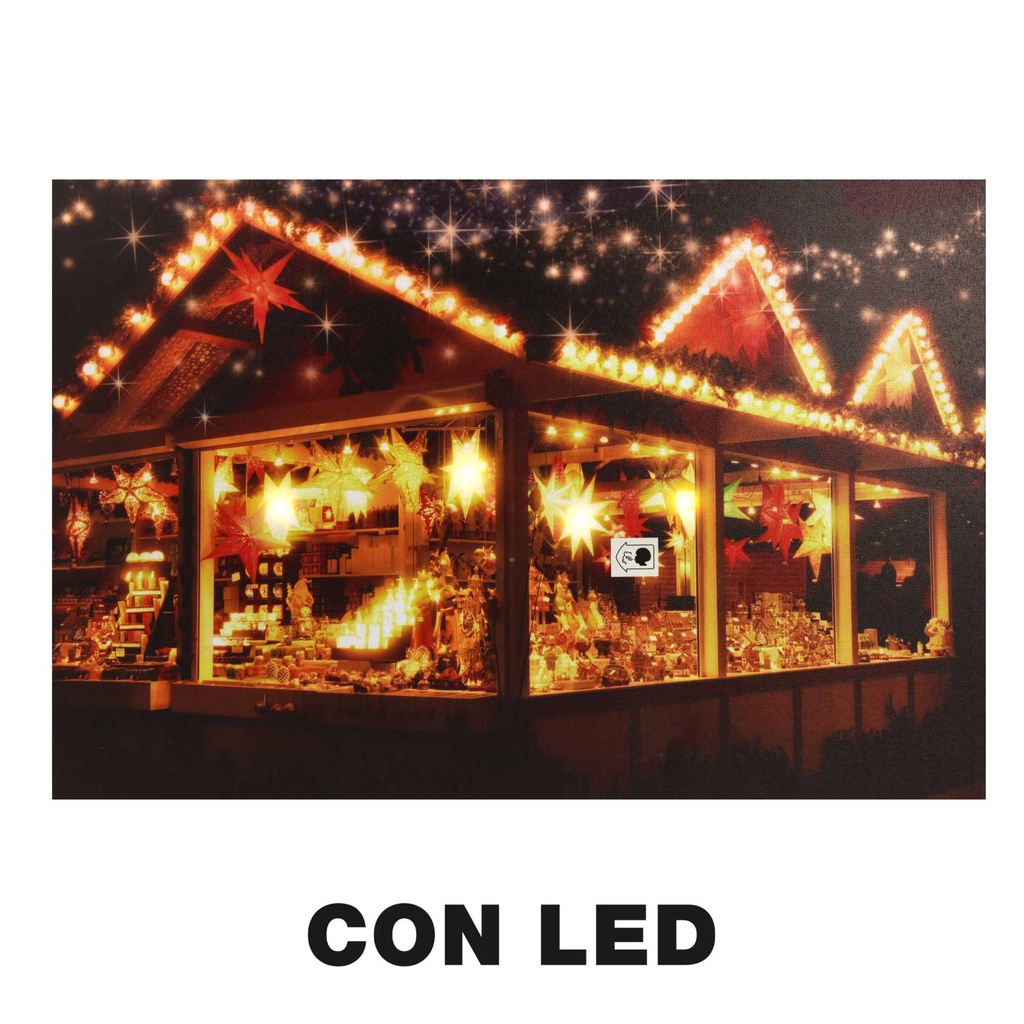 Quadro led legno multicolor rettangolare cm60x40h1,8