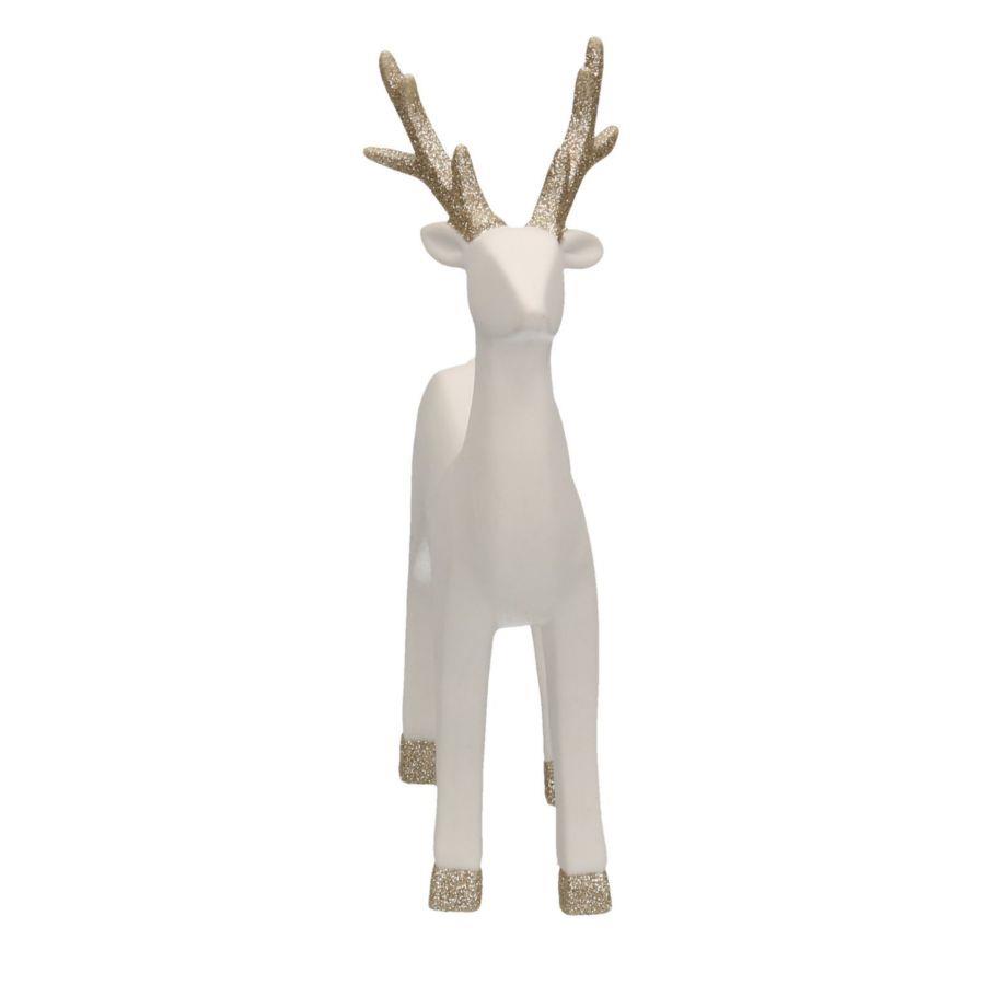 Renna ceramica bianco oro cm15x6h23