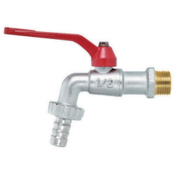 Rubinetto a sfera con portagomma e leva rossa 1/2&quot; - F-Brico Faidf