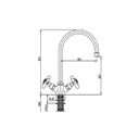 Rubinetto miscelatore paini per lavello cucina finitura cromo h.30,7x18,5 cm EFFEZ