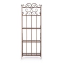 Scaffale pieghevole quattro ripiani in acciaio Marrone MELANIE 57x28x h164 cm