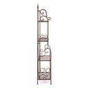 Scaffale pieghevole quattro ripiani in acciaio Marrone MELANIE 57x28x h164 cm