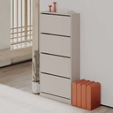 Scarpiera a ribalta light mocha con 4 ante L73 x P26 x 154.5H cm
