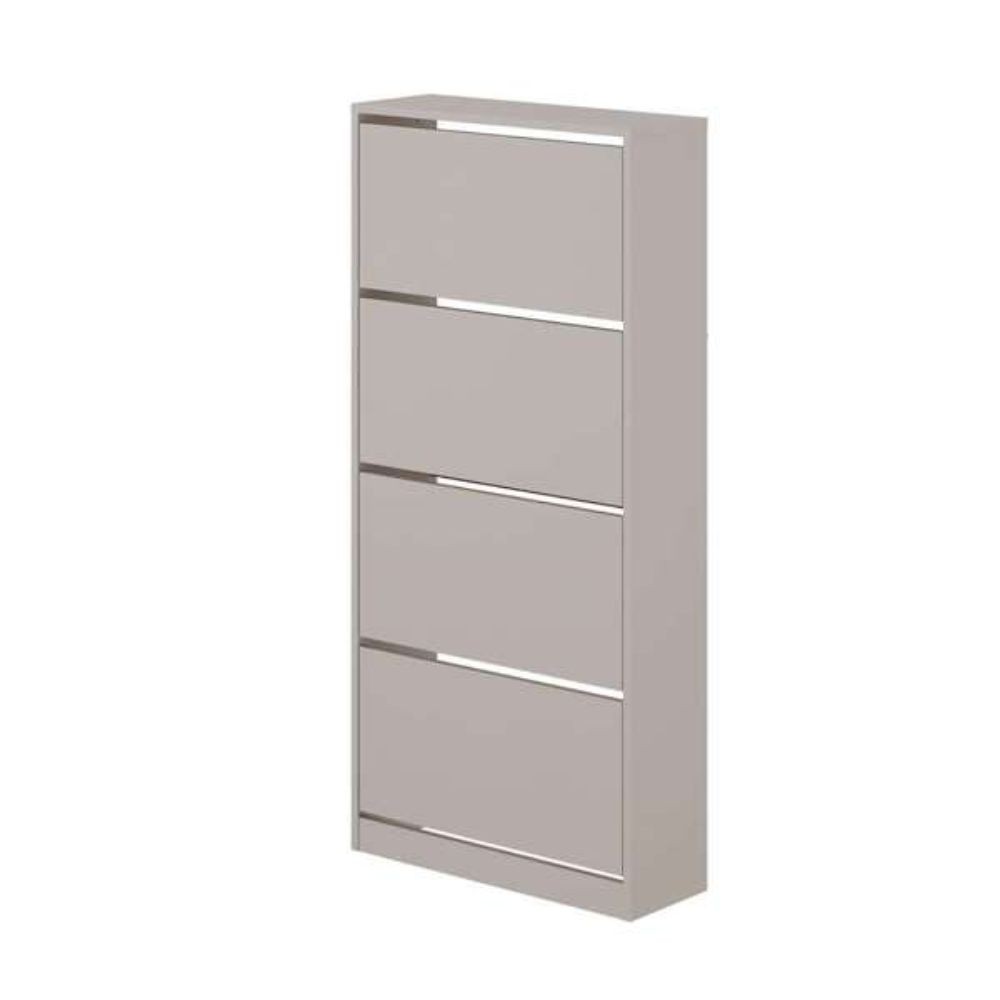 Scarpiera a ribalta light mocha con 4 ante L73 x P26 x 154.5H cm