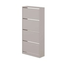 Scarpiera a ribalta light mocha con 4 ante L73 x P26 x 154.5H cm