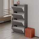Scarpiera a ribalta retro grey con 4 ante L73 x P26 x 154.5H cm