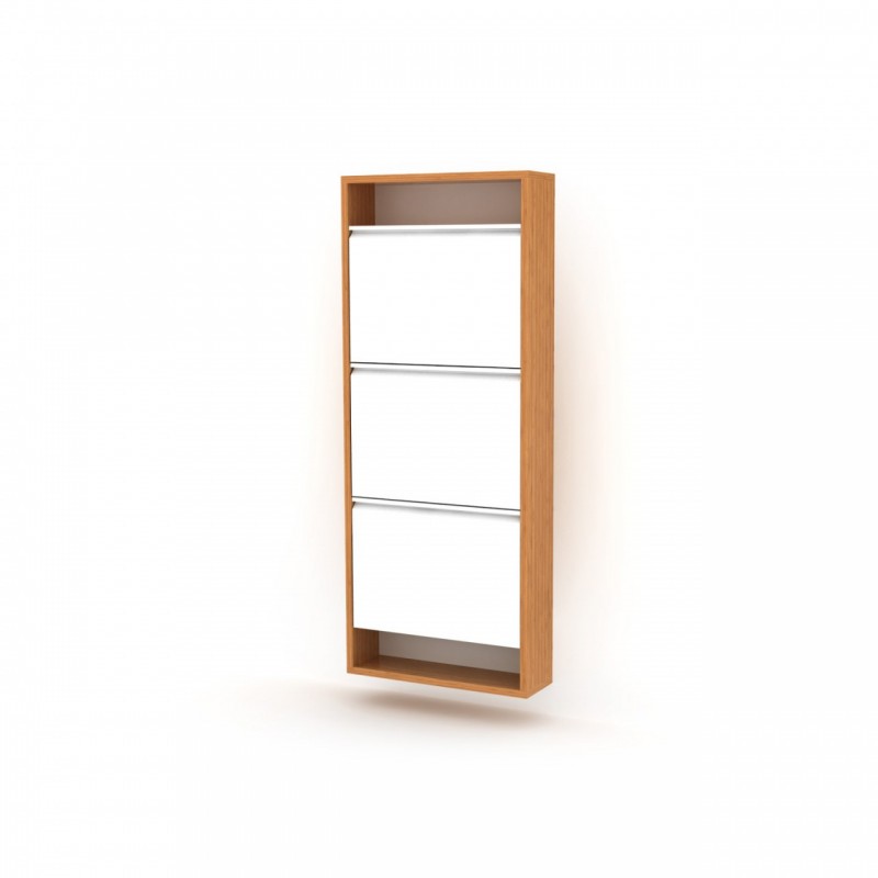 Scarpiera slim bambu bianco cm 50x15x124 h