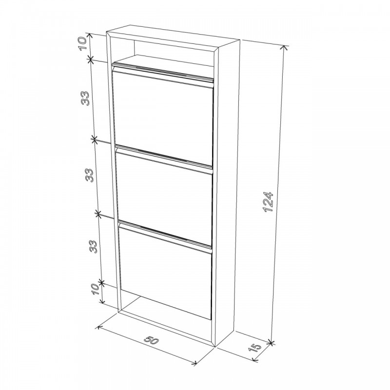 Scarpiera slim bambu bianco cm 50x15x124 h