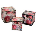 Scatola ecopelle 1-3 fiori crema quadrocm30,5x30,5h30,5