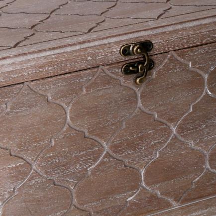 Scatola legno 1-2 marrone rettangolare cm39,4x24,1h24,8