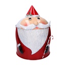 Scatola metallo babbo natale rosso tondo cm ø43h29
