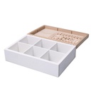 Scatola portathe legno 6 scomparti bianco rettangolare cm24x16h7