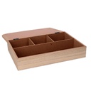 Scatola portathe legno marrone rettangolare cm20x6x29