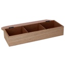 Scatola portathe legno marrone rettangolare cm29x10h6